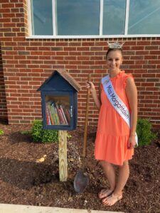 Free book sharing box installed outside aquatic center